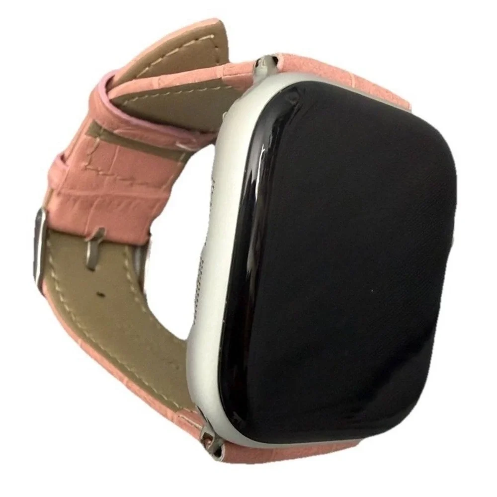 unbranded Unisex's Genuine Leather  Smartwatch Watch Band Pink Size 38-40 MM New